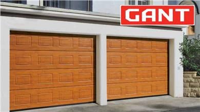 Cекційні гаражні ворота Gant Plus розмір 2400 х 2030 мм. (Фільонка - під дерево) Пружини розтягу