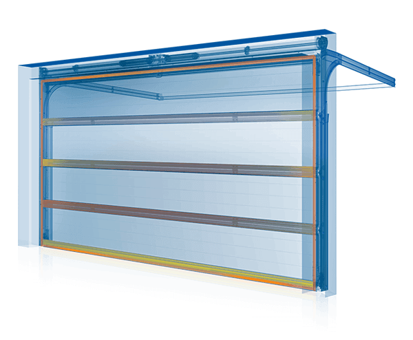 Промышленные гаражные ворота Gant Plus Pro - панель Гладкая, размер 3000x2500 мм., цвет Графит RAL DB-703. Ручное управление. - Эффективная теплоизоляция. Фото #1